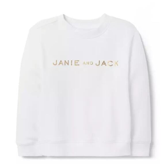 New janie and jack white logo pullover 6-12 months - Picture 1 of 4